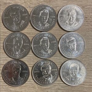 Vintage 1993-1994 NHL Vancouver Canucks Limited Edition Collector Coins Set of 9